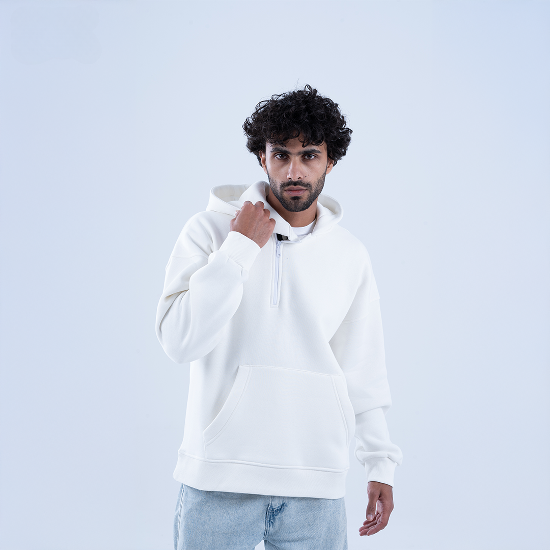White Puff and Purpose Oversized Hoodie
