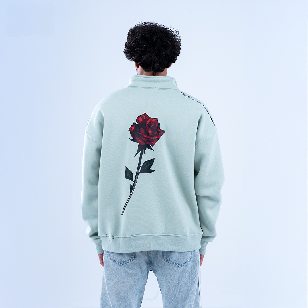 Mint Bloom & Blossom Half Neck Sweatshirt