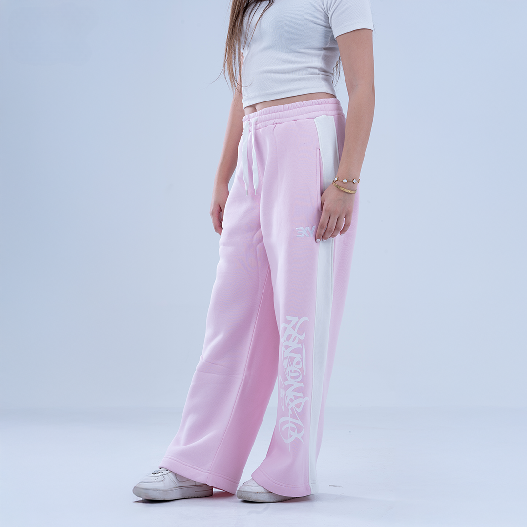Pink Graffiti Wide Leg Sweatpants