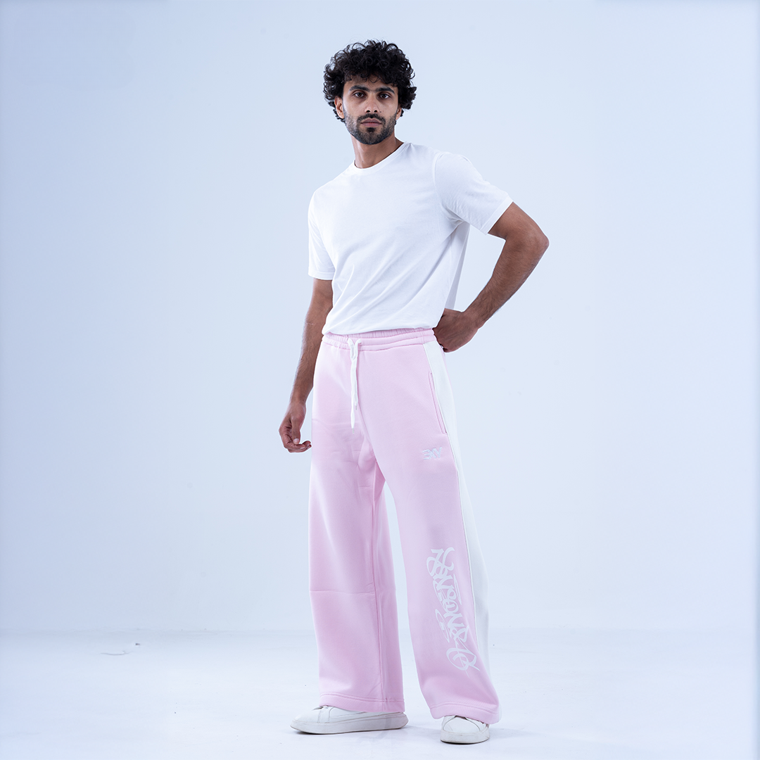 Pink Graffiti Wide Leg Sweatpants