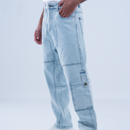 Exy Blue Utility Jeans