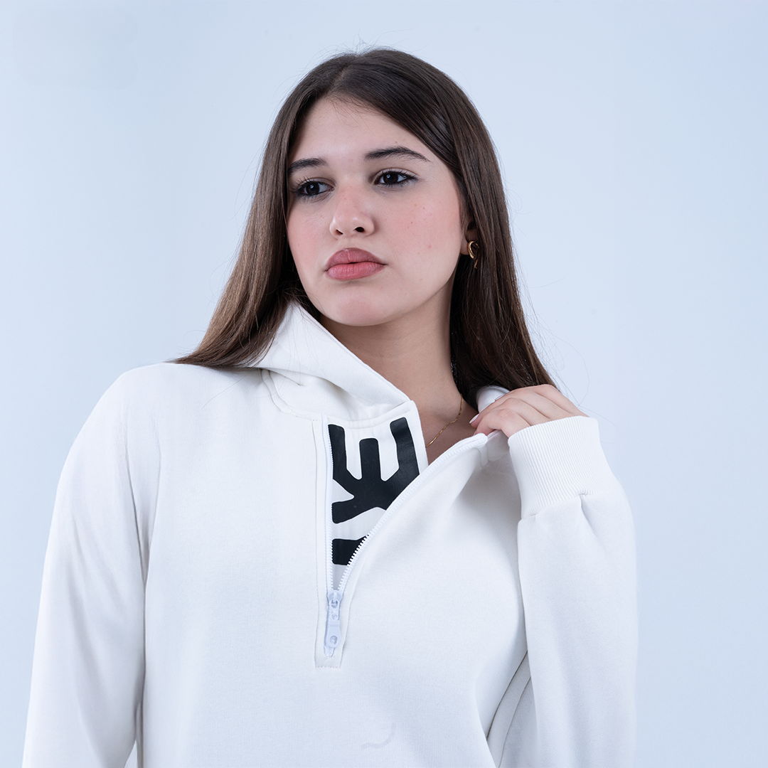 White Puff and Purpose Oversized Hoodie