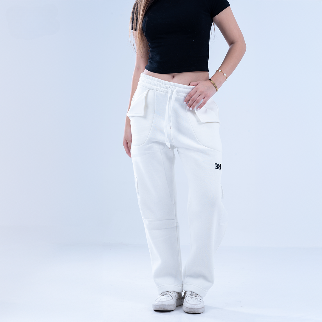 Exy "Eclipse" White Sweatpants