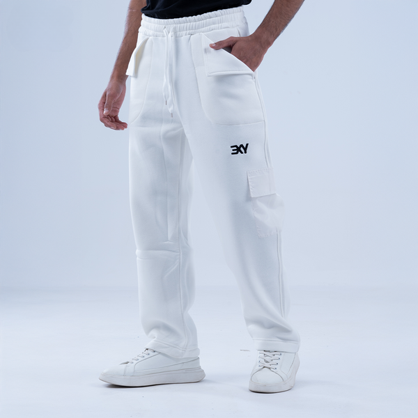 Exy "Eclipse" White Sweatpants