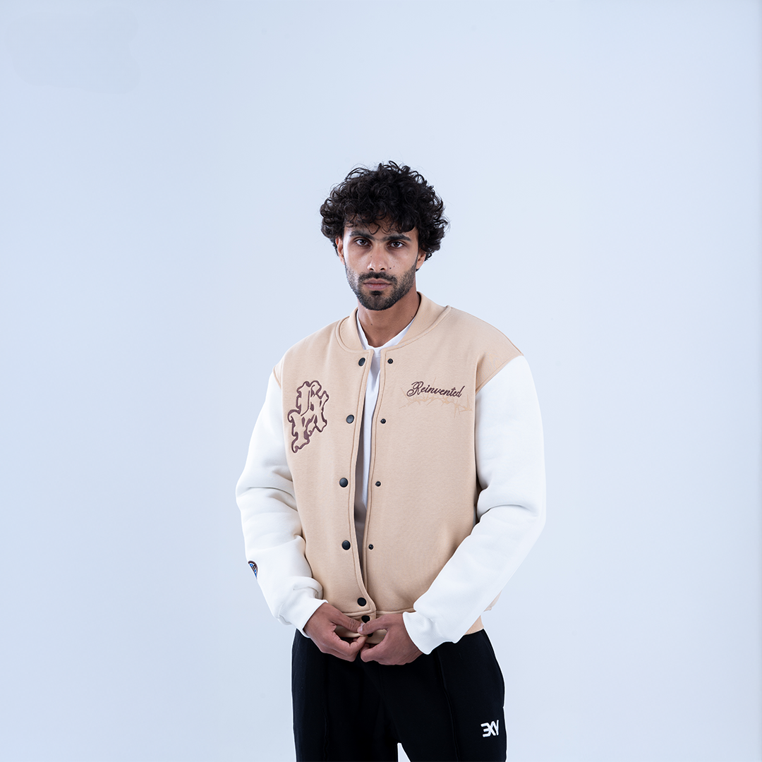 Beige Soul & Stitch Varsity Jacket – EXY