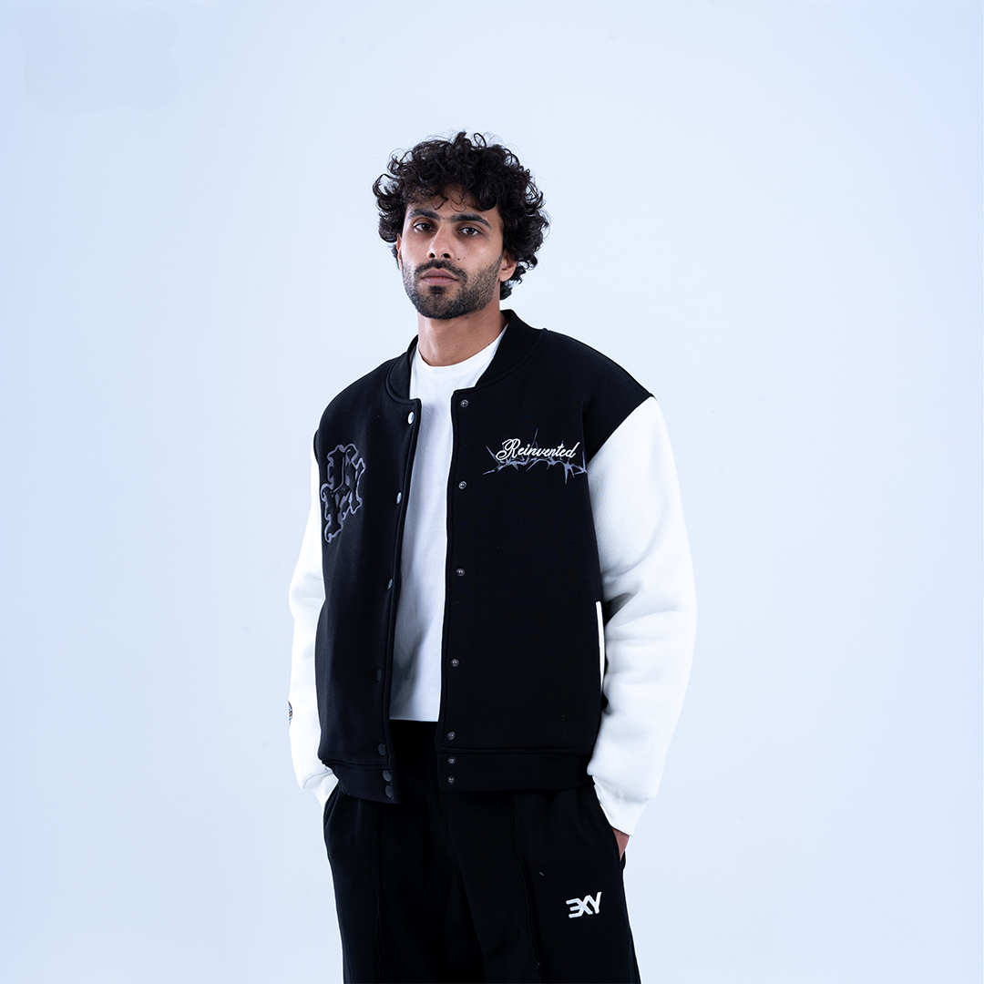 Black Soul & Stitch Varsity Jacket