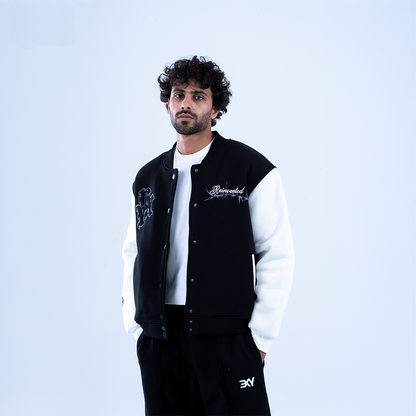 Black Soul & Stitch Varsity Jacket