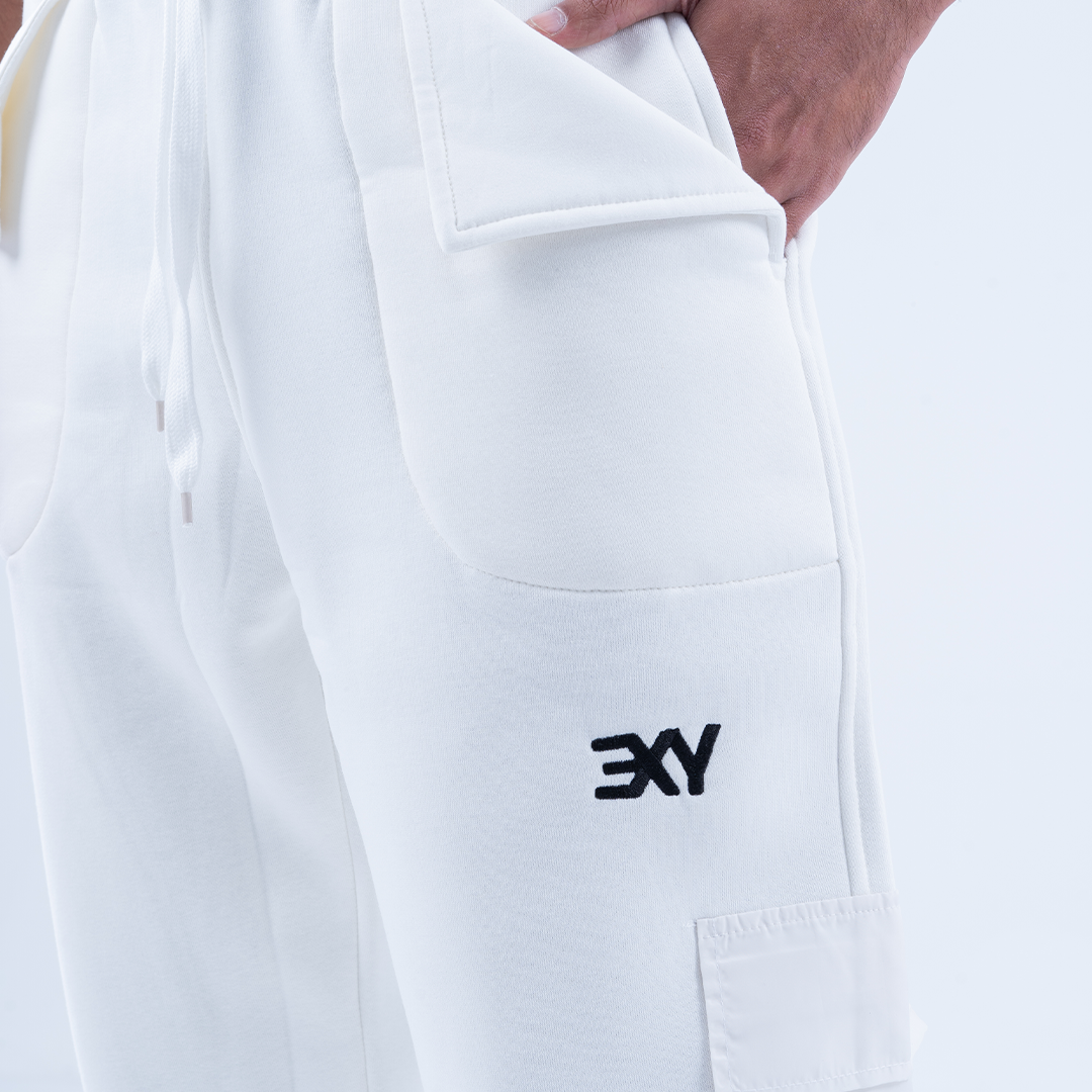 Exy "Eclipse" White Sweatpants