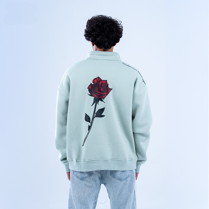 Mint Bloom & Blossom Half Neck Sweatshirt