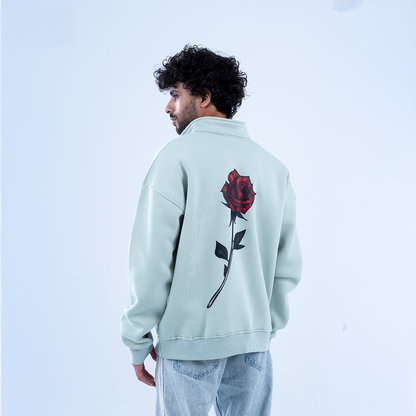 Mint Bloom & Blossom Half Neck Sweatshirt