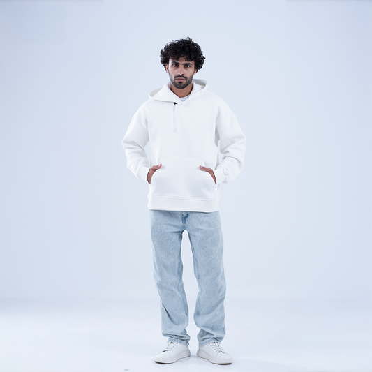 White Puff and Purpose Oversized Hoodie