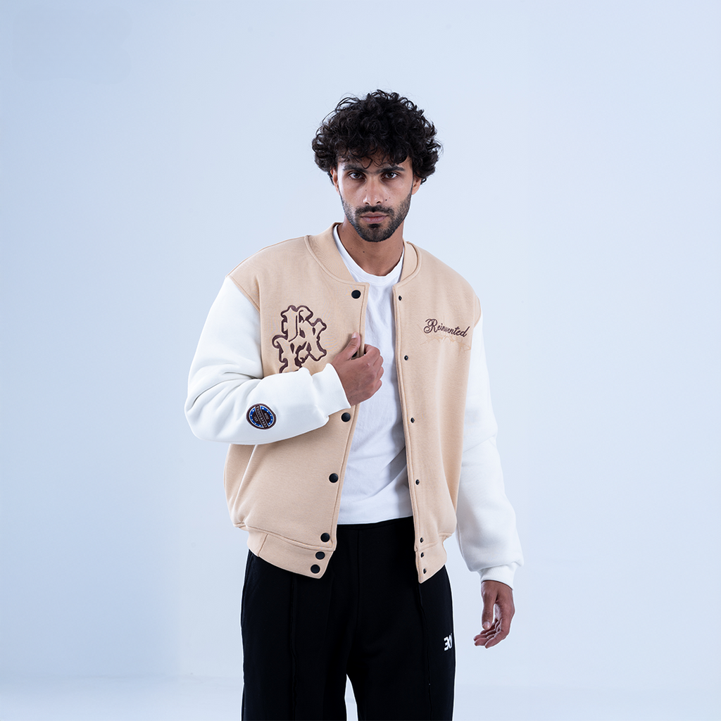 Beige Soul & Stitch Varsity Jacket – EXY