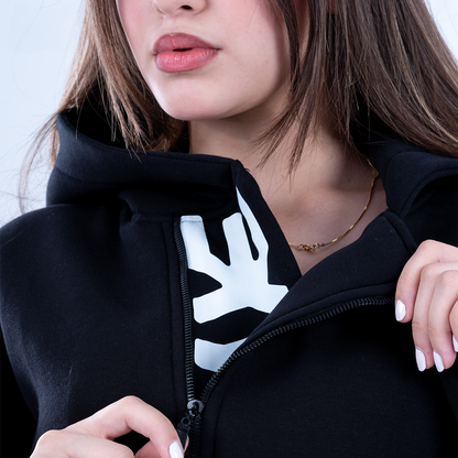 Black Puff and Purpose Oversized Hoodie