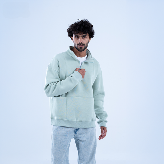 Mint Bloom & Blossom Half Neck Sweatshirt