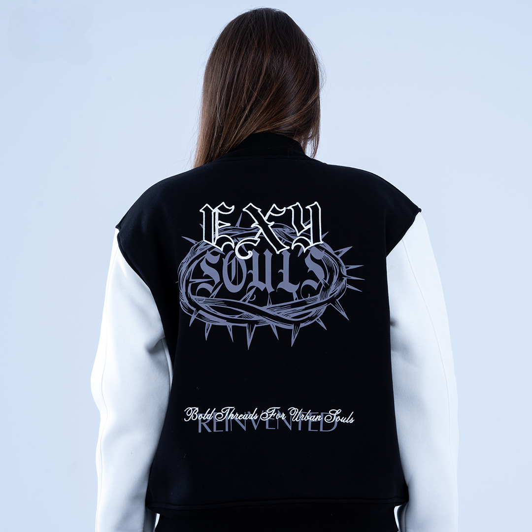 Black Soul & Stitch Varsity Jacket