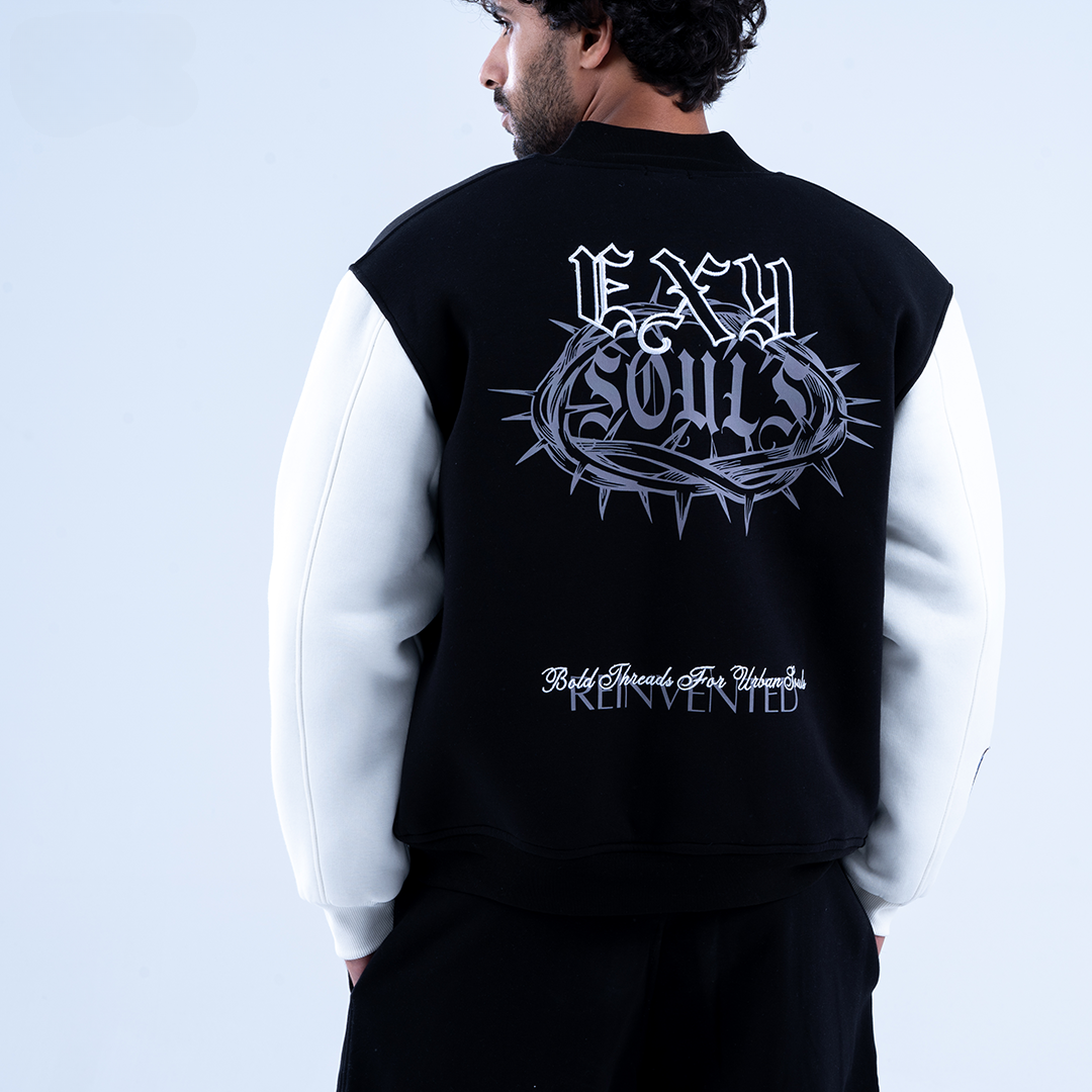 Black Soul & Stitch Varsity Jacket