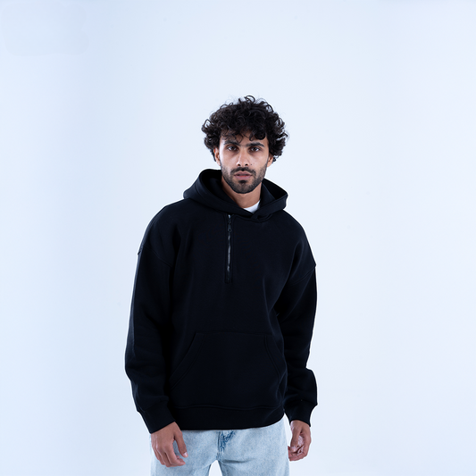 Black Puff and Purpose Oversized Hoodie