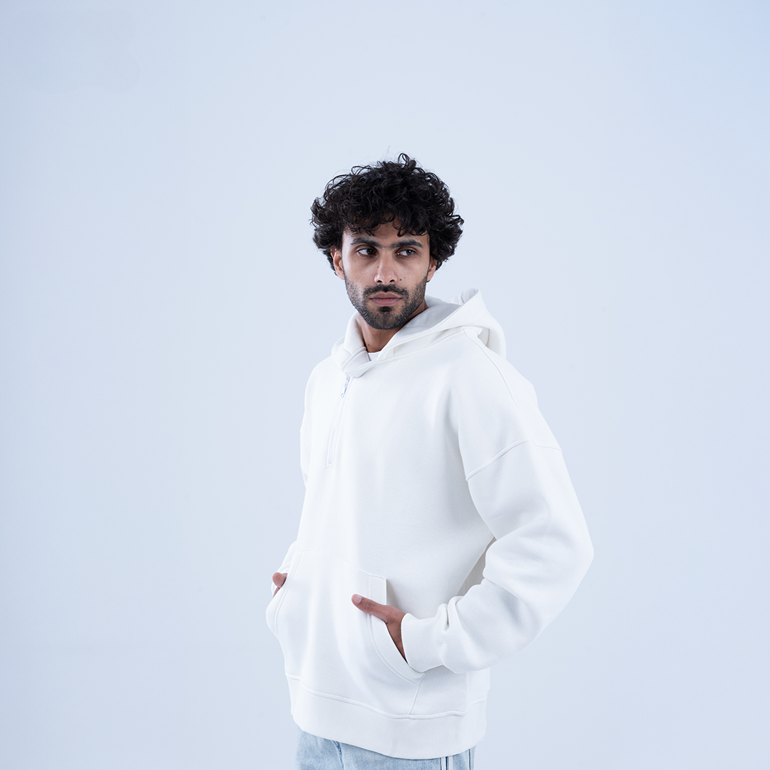 White Puff and Purpose Oversized Hoodie