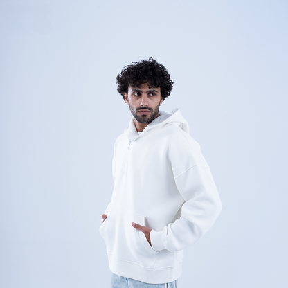 White Puff and Purpose Oversized Hoodie